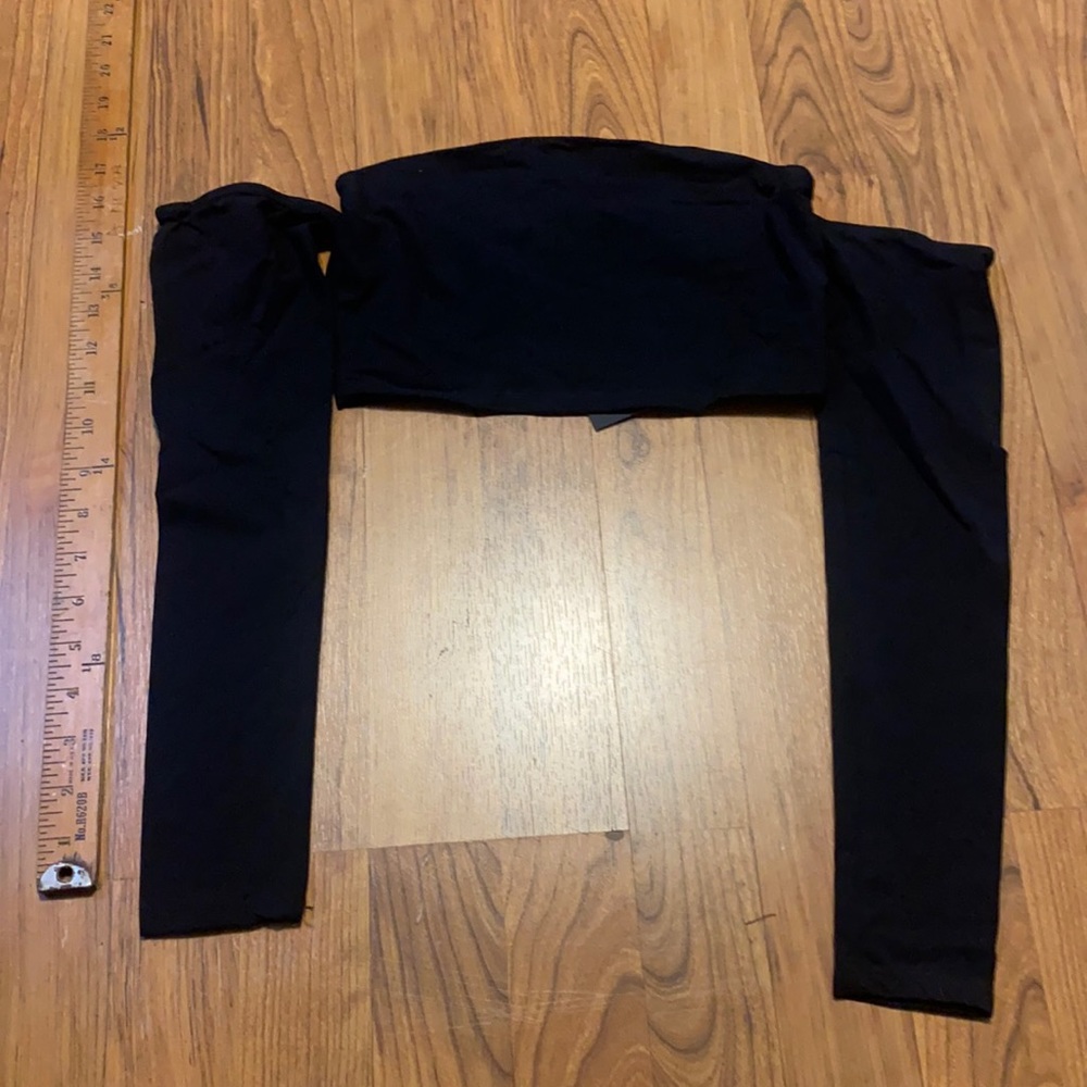 Fashion Nova off the shoulder cropped long sleeve
